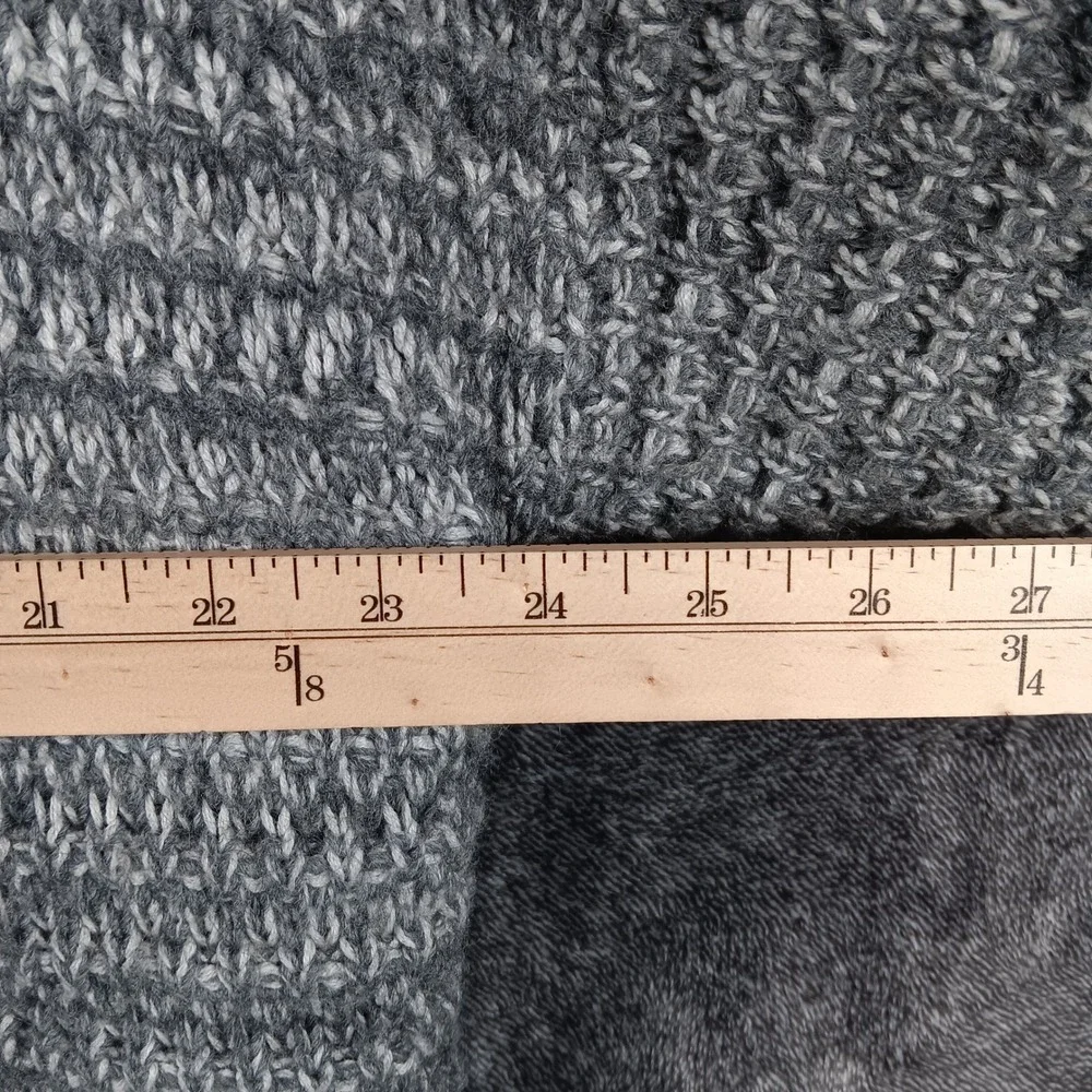 Banana Republic Gray Knit Wool Blend Cardigan Sweater Shawl Collar Fringe XL - Picture 6 of 7